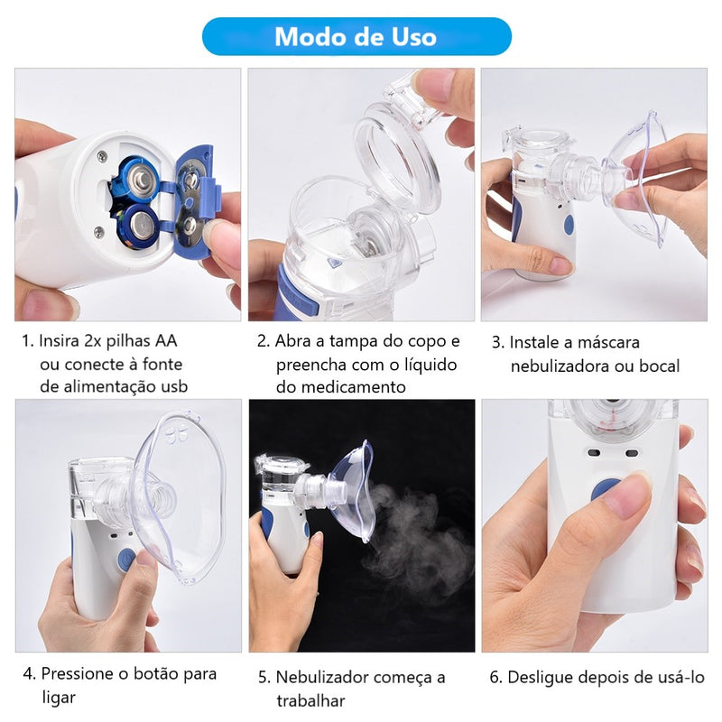 Mini Nebulizador Portátil Silencioso Recarregável